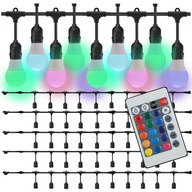 REŤAZ GARDEN GARLAND ​​50M + RGB ŽIAROVKY + DIAĽKOVÉ OVLÁDANIE