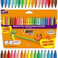 BIC COULEUR FLUO PERIENTY, VÝLETY, ZNAČKY, 24 FARIEB, 3 FLUORESCENČNÉ