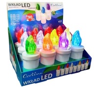 LED vložka do sviečok Cortina MIX COLORS 12 kusov