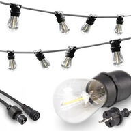 GARDEN GARLAND SVETELNÁ REŤAZ E27 LAMPY 230V 10M + 10 x LED ŽIAROVKY