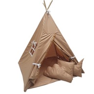 EDISA - TIPI stan pre deti vigvamové pompony + 3 vankúše + podložka 120X120 CE