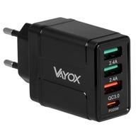 SIEŤOVÁ NABÍJAČKA 3x USB USB-C QC 3A PD 32W VAYOX