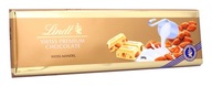 DARČEK z bielej čokolády pre babku a dedka Lindt SWISS s mandľami 300g