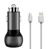 NÍZKO RÝCHLA VÝKONNÁ AUTONABÍJAČKA 36W QC3.0 2USB S KÁBLOM USB-C