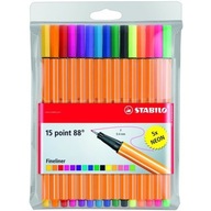 Fineliner STABILO point 88 sada 15 ks. vrátane 5