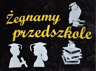 Lúčime sa so škôlkou, vitrážová výzdoba okien, tabuľa