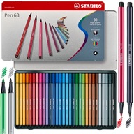 Stabilo Pen 68 fixiek, 30 farieb, v krabičke