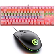 RGB RUŽOVÁ MECHANICKÁ HERNÁ KLÁVESNICA + G3SE