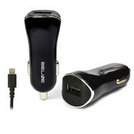 Pôda. sám. Beline 1xUSB + lightning 1A čierny