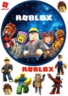 Oblátka na torte ROBLOX POSTAVY TEXT KRUHU Potlač cukru A4