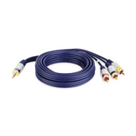 Kábel Jack 3,5 4 pol-3 RCA Cinch VITALCO zástrčka 5,0 m