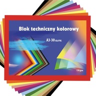 A3 Kreska Elite technický farebný blok, 30 listov