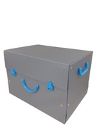 Krabička na zakladače 425x320x290 strieborná a modrá
