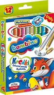 BAMBINO Hrubé drevené pastelky Jumbo 12 farieb + tep