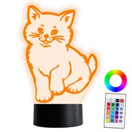 XL LED NOČNÁ LAMPA 3D Kitty Cat 16 farieb + Diaľkové ovládanie NAME Gravírovanie