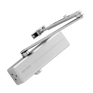 Dverový zatvárač ASSA ABLOY DC140 s ramenom, univerzálny, strieborný