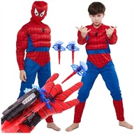 KARNEVALOVÝ KOSTÝM SPIDERMAN SVALOVÁ MASKA + SPÚŠŤAČ 134 / 140