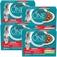 PURINA One Sterilizované krmivo pre mačky, mix príchutí, 48x85g