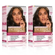 Sada 2x Loreal Excellence Creme Hair Dye 400 Brown s pro-keratínom