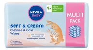 Nivea Baby Soft Cream biodegradovateľné obrúsky 4x57 ks