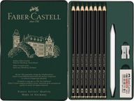 8x skicovacie ceruzky + príslušenstvo Faber-Castell