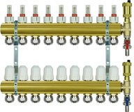 Rozdeľovač podlahového kúrenia, 9 okruhov, komplet