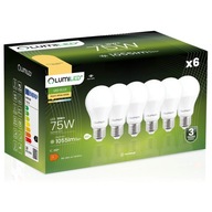 6x E27 LED žiarovka 10W = 75W 1055lm 3000K TEPLÁ BIELA ​​PREMIUM EMC2 LUMILED