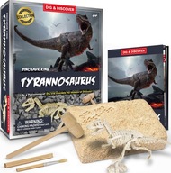 T-REX DINOSAUR, VYKOPÁVANIE MLADÝ PALEONTOLOG, 3D