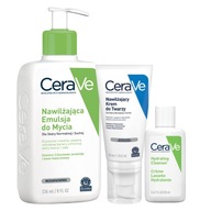 CeraVe Set hydratačný krém na tvár, hydratačná emulzia 236 ml