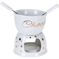 ČOKOLÁDOVO BIELE FONDUE SET S HVIEZDAMI