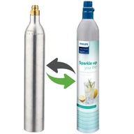 Náhradná fľaša na CO2 so závitovým pripojením s plynom Philips, 425 g, pre Sodastream Aarke