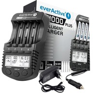 Nabíjačka batérií AA AAA everActive NC1000 PLUS LCD batérie, rýchla