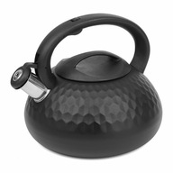 Elegantná BLACK KETTLE INDUCTION veľká PLYNOVÁ kanvica s píšťalkou Geometric