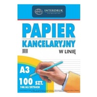 Kancelársky papier - Interprint - linajkový, 100 A3