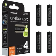 4X PANASONIC ENELOOP PRO BATÉRIE R03/AAA 930mAh 4BL ENELOP JAPONSKO