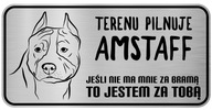 Pozor Pes Nerezová doska Amstaff