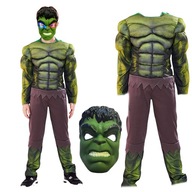 KOSTÝM AVENGERS HULK OUTFIT ŽIARENÁ MASKA 122-128