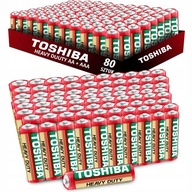 80x = Batérie Toshiba HEAVY DUTY 40x AA + 40x AAA R03 R6 1,5V SET