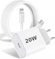 RÝCHLA SIEŤOVÁ NABÍJAČKA PD ZDROJ 20W + KÁBEL PRE IPHONE USB-C LIGHTNING