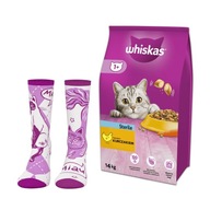 WHISKAS Sterilné suché krmivo s kuracím mäsom 14 kg + ponožky