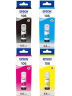 4x ORIGINAL EPSON 106 ECOTANK ATRAMENT ET7700 ET7750 L7160 L7180 L7188 KOMPLET.