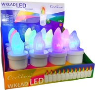 Elektrické hrobové svietidlo MULTICOLOR REFILL 12ks LED hrob