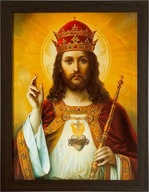 OBRAZ 45x35 RÁM RÁMU JESUS ​​​​CHRIST KING WENGE