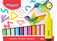 Sada zvýrazňovačov 12 farieb fluo a pastel Maped