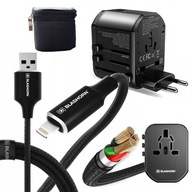 CESTOVNÁ NABÍJAČKA 4USB USBC + KÁBEL PRE IPHONE 1,2M