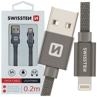 SWISSTEN Lightning 3A USB nabíjací kábel 20cm