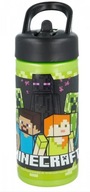 MINECRAFT BOTTLE 410ml HRNČEK so slamkou ALEX zmobie