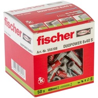 Fischer DUOPOWER 8x40 S čap univerzálny 50 ks