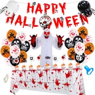 Halloween párty Set Balóniky Obrus ​​Toppers Banner Garland Spider Mega