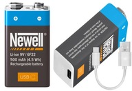 Batéria Newell Li-ion 9V (6F22) USB-C 500mAh